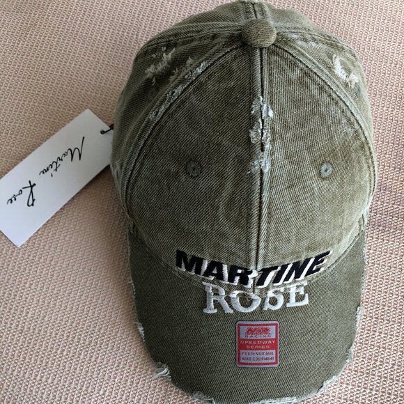 MARTINE ROSE (23FW)ROLLED BACK CAP GREEN MARTINE - Picture 1 of 9